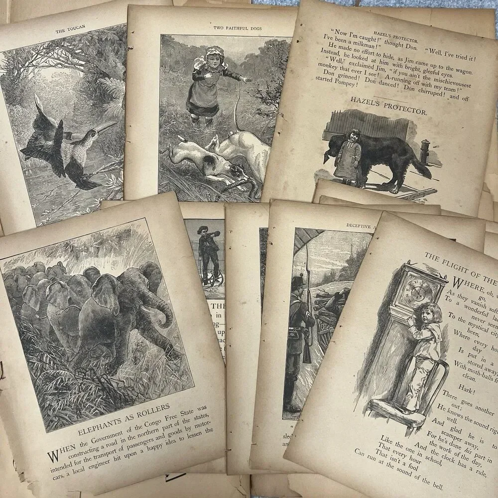 Ephemera Lot Vintage Old Book Pages Images Music Junk Journal Art Crafts 80 Pcs